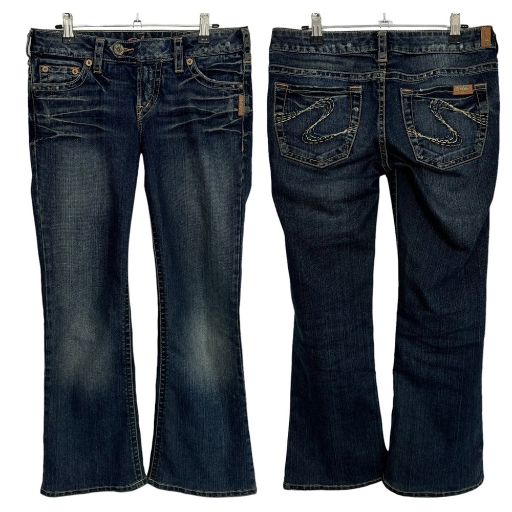 Silver Jeans Tina Bootcut Womens Sz 28 HEMMED to 27” Inseam Mini Flare Dark Wash